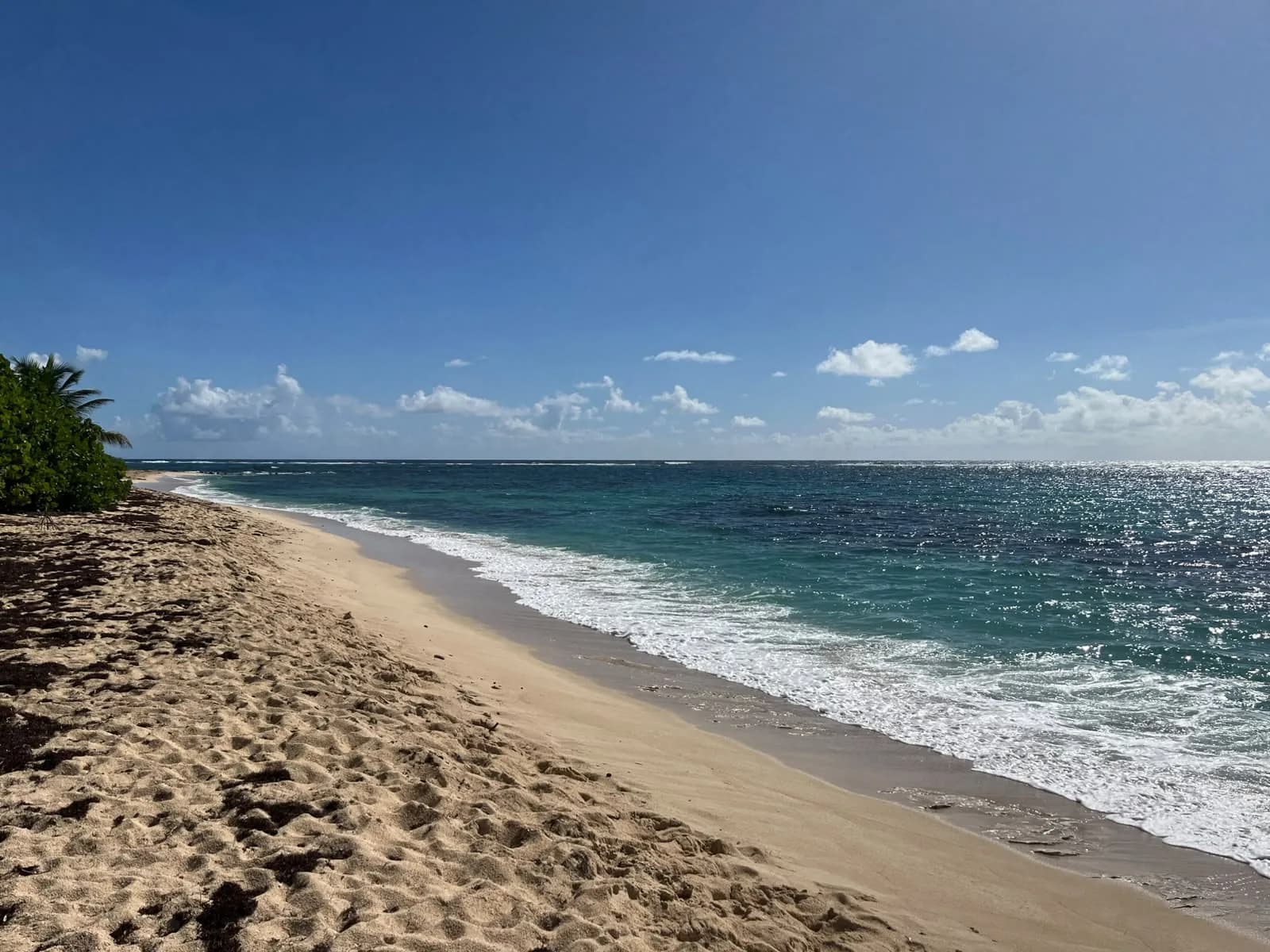 Vagues sur une plage de sable blond du sud